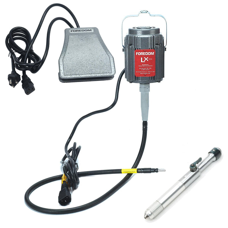 Foredom M.LX-230V Motor with C.SXR-2 Cast Iron Foot Control, Choice of Handpiece - 230V