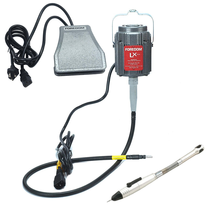Foredom M.LX-230V Motor with C.SXR-2 Cast Iron Foot Control, Choice of Handpiece - 230V