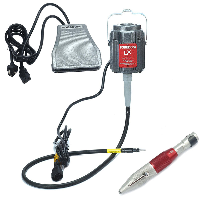 Foredom M.LX-230V Motor with C.SXR-2 Cast Iron Foot Control, Choice of Handpiece - 230V