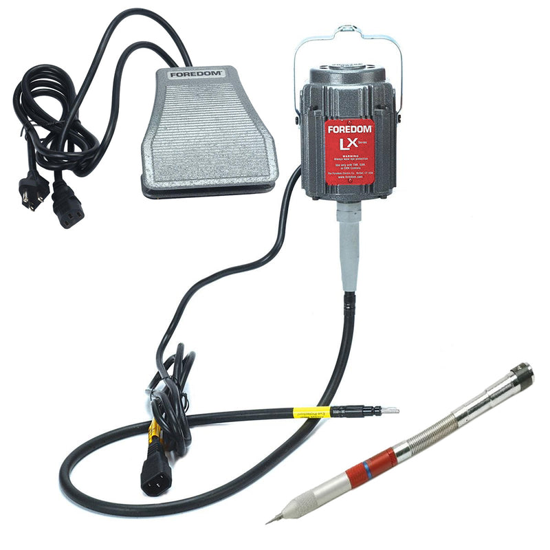 Foredom M.LX-230V Motor with C.SXR-2 Cast Iron Foot Control, Choice of Handpiece - 230V