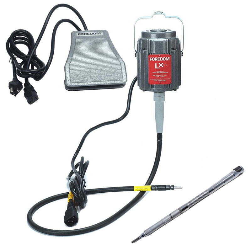 Foredom M.LX-230V Motor with C.SXR-2 Cast Iron Foot Control, Choice of Handpiece - 230V