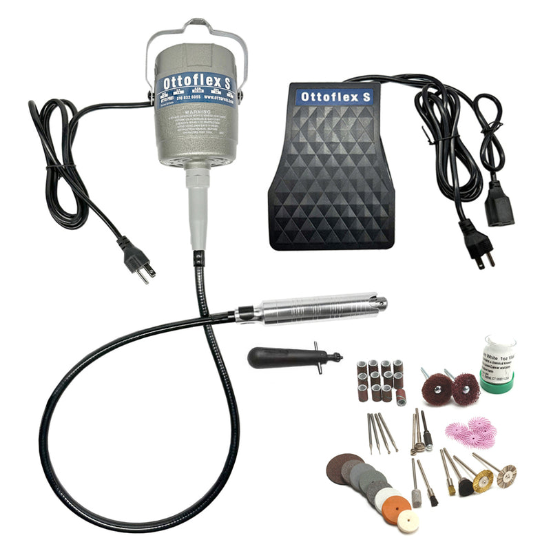 Ottoflex S Flex Shaft Kit-30 Handstück, Fußsteuerung, AK11 Kit 43-teilige Bits