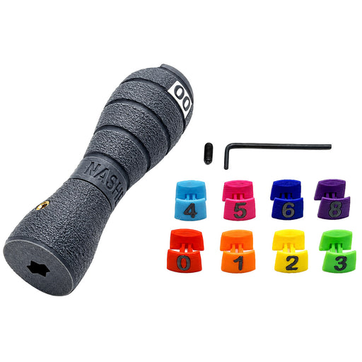 Manche de lime GRASP MV2 pour limes de 6 à 8 po avec étiquettes colorées pour grains n° 00 à n° 8