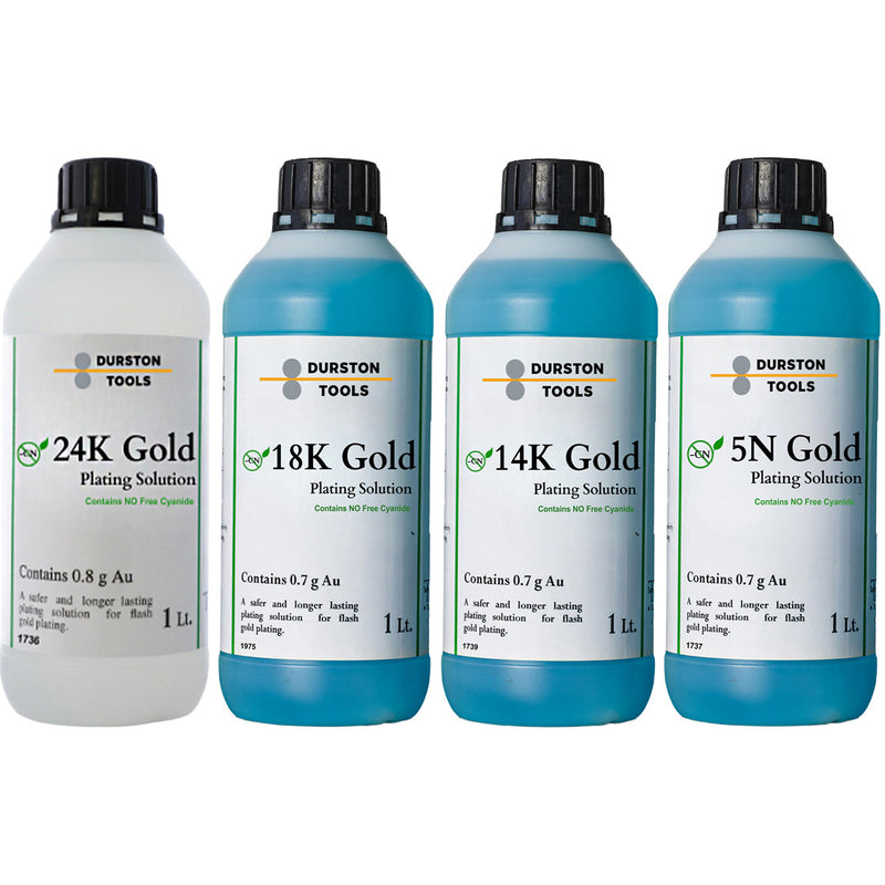 Durston Gold Plating Solutions-14K, 18K, 24K & Rose (Pink) Gold-1000ml