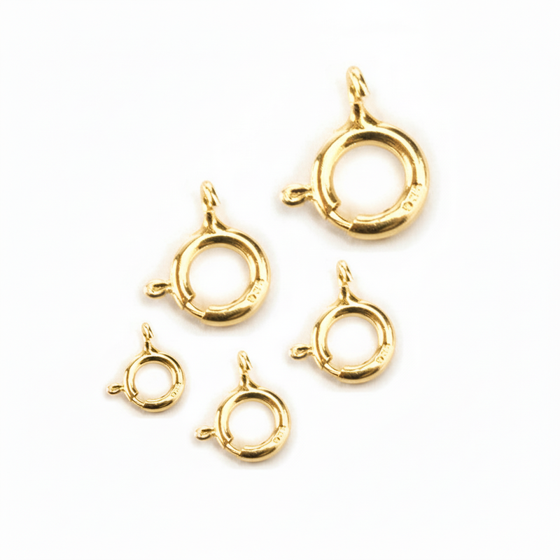 Sterling Silver & Yellow Gold Filled Open Top Spring Rings - Packs of 12