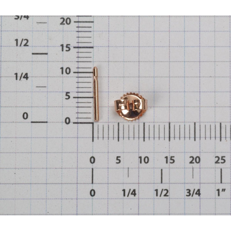 14K Pink .040" Friction Earring Post and Heavy 5.8mm Back Set - Otto Frei