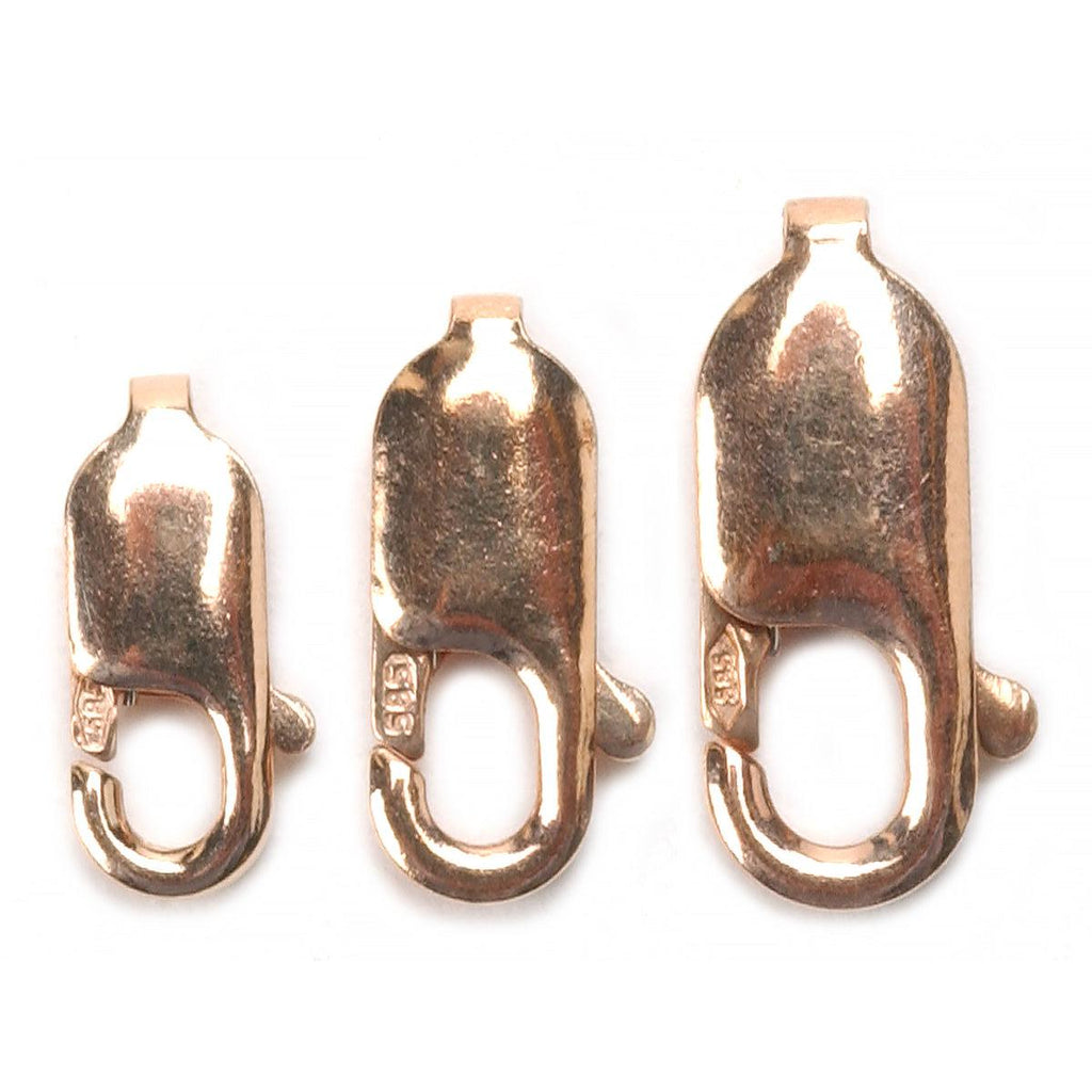 14K Rose Gold Rectangular Lobster Claw Clasp 13.75x5.25mm