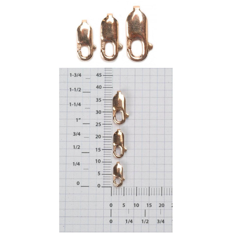 14K Pink (Rose) Gold Lobster Claw Clasp 13.75 x 5.25mm - Otto Frei