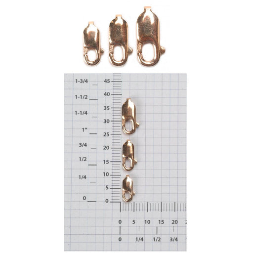 14K Pink (Rose) Gold Lobster Claw Clasp 13.75 x 5.25mm - Otto Frei