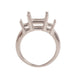 14K White 3-Stone Square Ring Mounting-Square 6.5mm Center Stone with Two-4mm Square Sides - Otto Frei