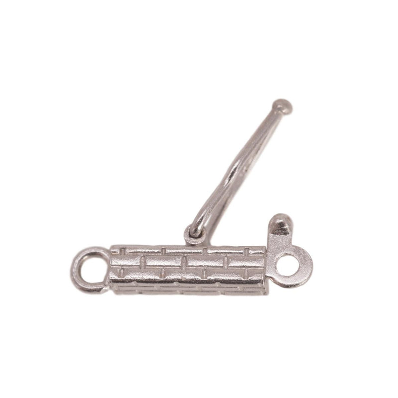 14K White Brick Design Box Clasp 2 mm - Otto Frei
