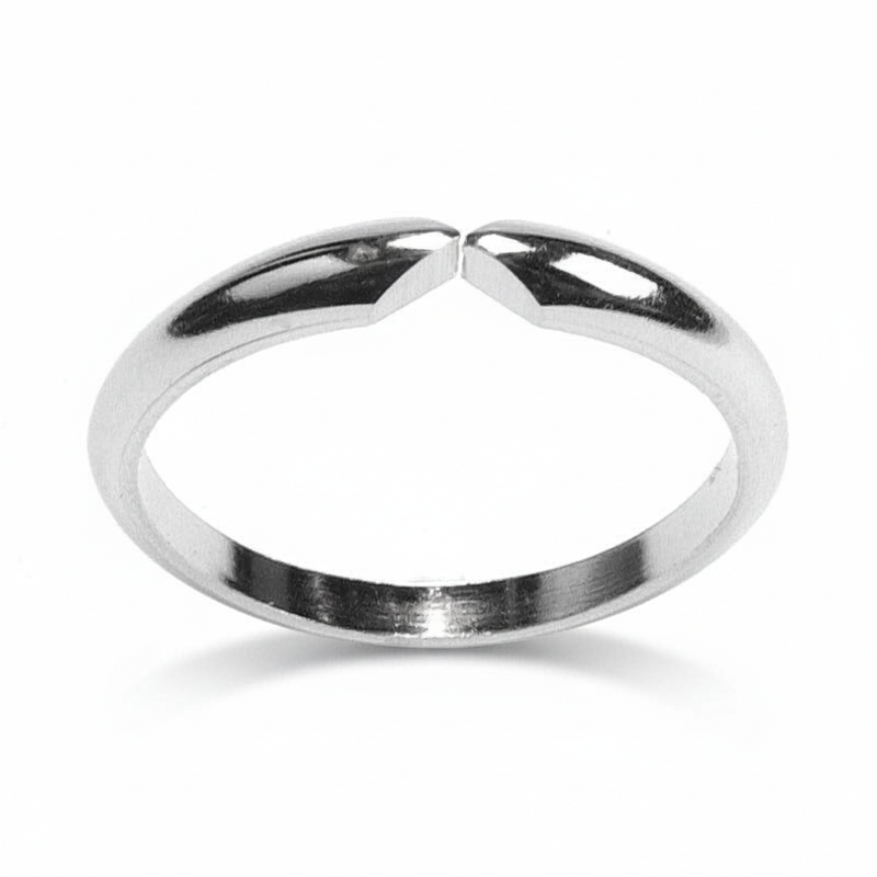 14KY, 14KW, 18KY, 18KW und halbrunde Ringschäfte aus Platin mit Kerbe für 6-Krappen-Fassungen