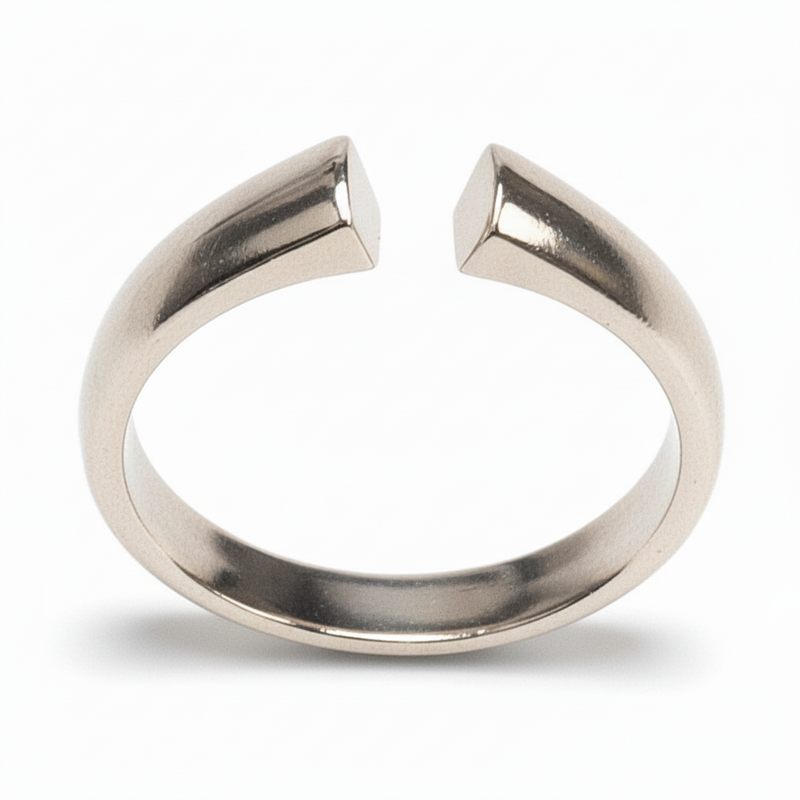 14K & Platinum Half Round Ring Shanks with Wide Flat End