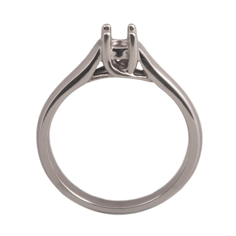 14K White Round Solitaire Criss-Cross Ring Mountings-Round 3.5mm Center Stone - Otto Frei