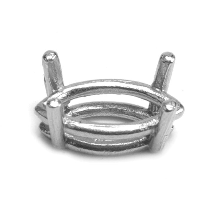 14K Yellow, 14K White & Platinum Marquise Double Gallery 4-Prong Cast - Otto Frei