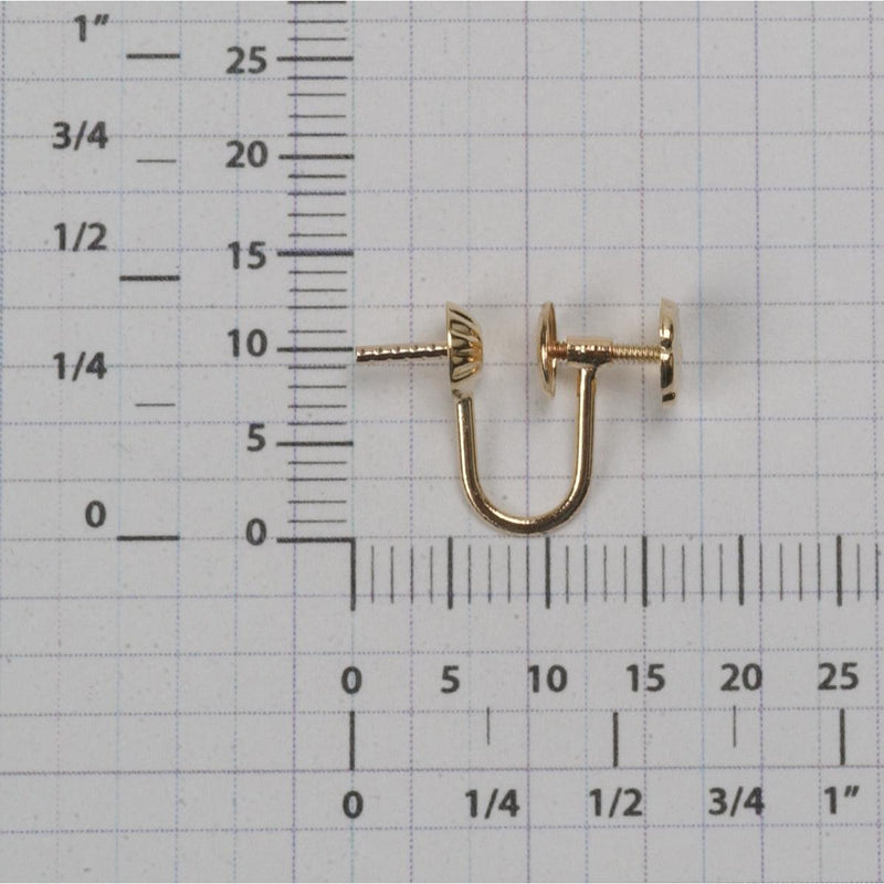 14K Yellow Ear Screw 5mm Cup With Peg - Otto Frei