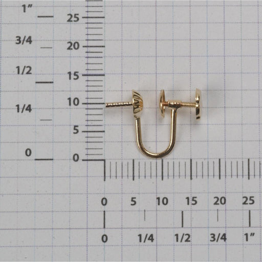 14K Yellow Ear Screw 5mm Cup With Peg - Otto Frei