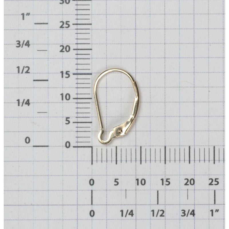 14KY Lever Back Plain with Intergral Ring - Otto Frei