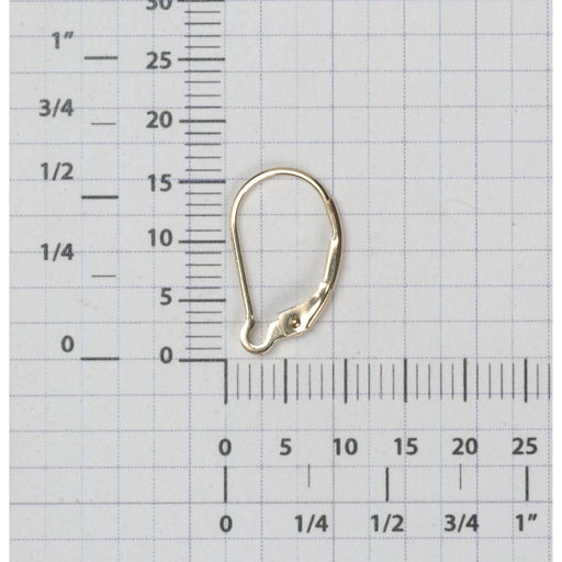 14KY Lever Back Plain with Intergral Ring - Otto Frei