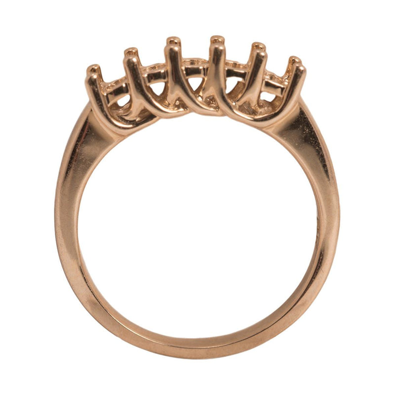 14K Yellow Round 3.0mm 5-Stone Criss-Cross Ring Mounting - Otto Frei