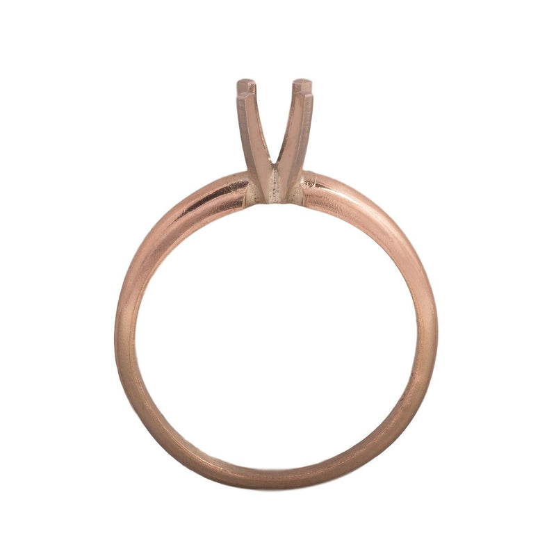 14KW, 14KW/14KY & Platinum Round Solitaire 4mm Center Stone 4-Prong Die Struck - Otto Frei