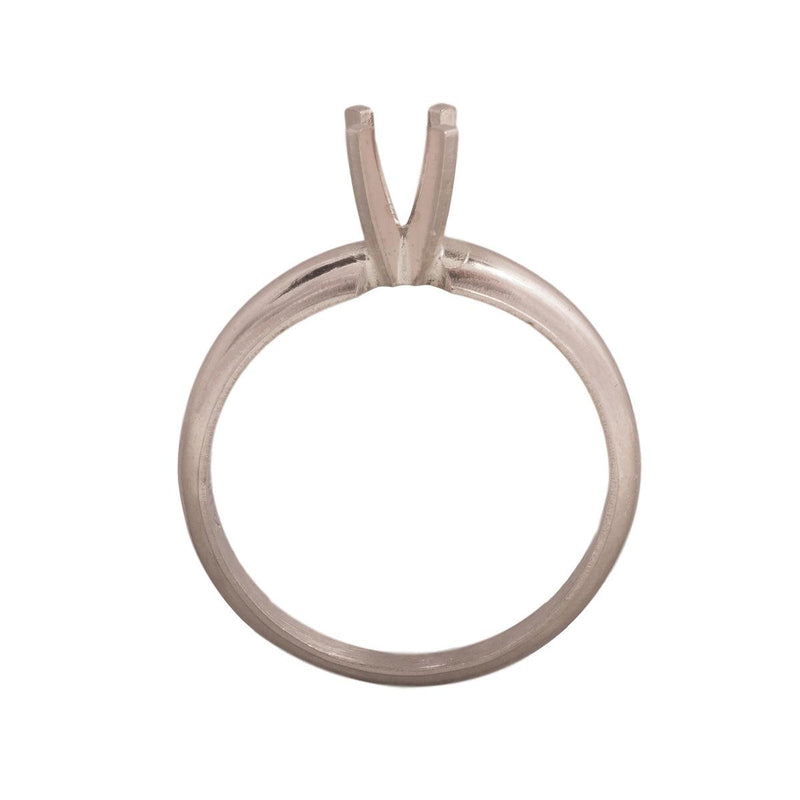 14KW, 14KW/14KY & Platinum Round Solitaire 4mm Center Stone 4-Prong Die Struck - Otto Frei