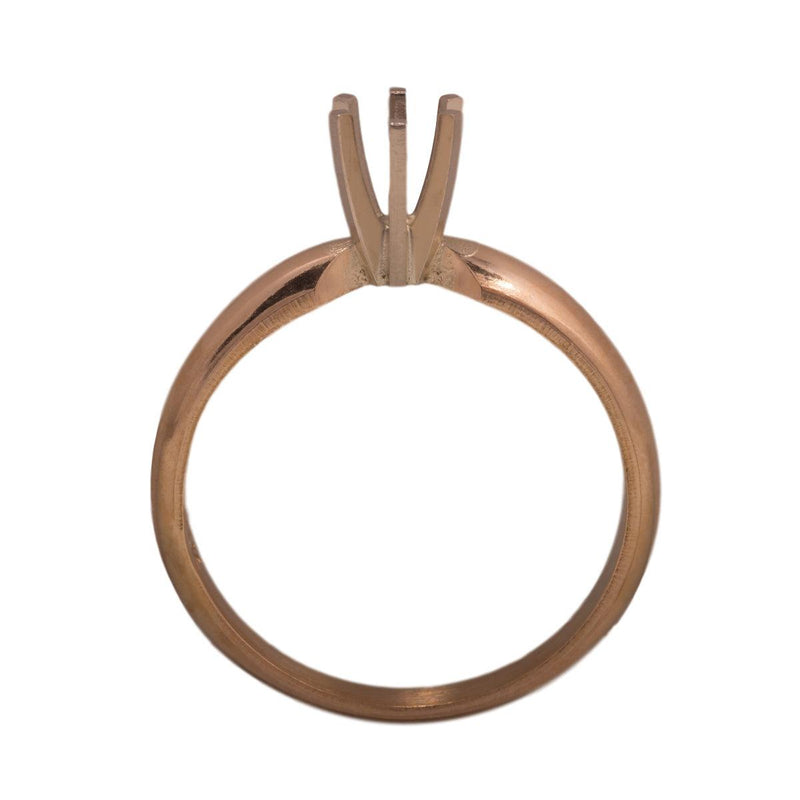 14KW, 14KW/14KY & Platinum Round Solitaire 4mm Center Stone 6-Prong Die Struck - Otto Frei