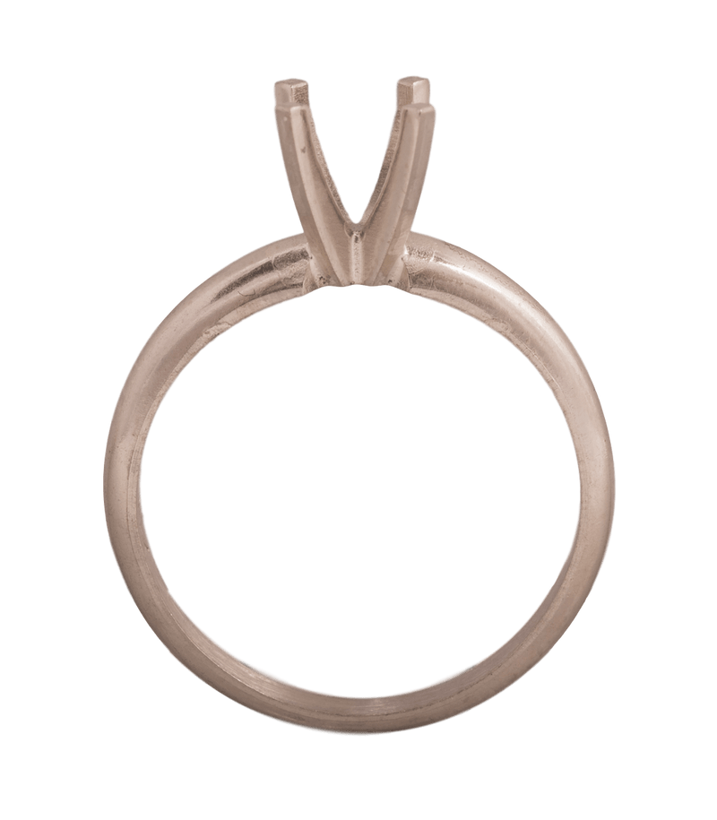 14KW, 14KW/14KY & Platinum Round Solitaire 5.5mm Center Stone 4-Prong Die Struck