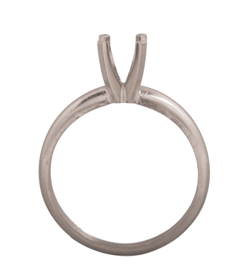 14KW, 14KW/14KY & Platinum Round Solitaire 5mm Center Stone 4-Prong Die Struck