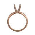 Montura de oro y platino para anillo solitario redondo, 6.5mm, 4 garras, troquelada - 14K Blanco
