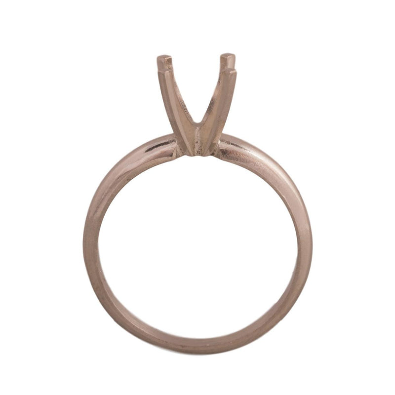 14KW, 14KW/14KY & Platinum Round Solitaire 6.5mm Center Stone 4-Prong Die Struck - Otto Frei