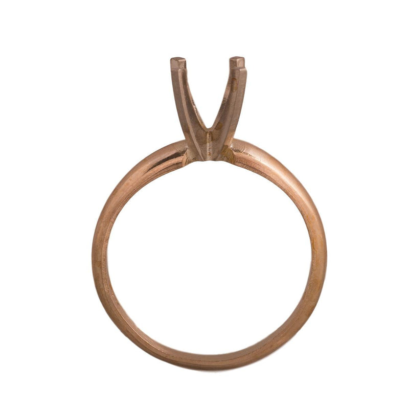 14KW, 14KW/14KY & Platinum Round Solitaire 6mm Center Stone 4-Prong Die Struck - Otto Frei