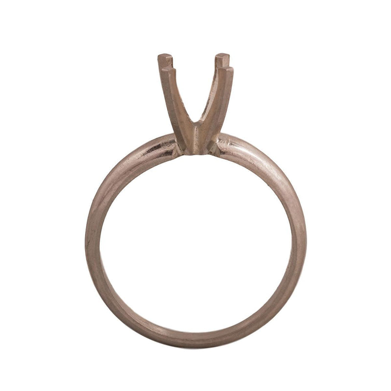 14KW, 14KW/14KY & Platinum Round Solitaire 6mm Center Stone 4-Prong Die Struck - Otto Frei