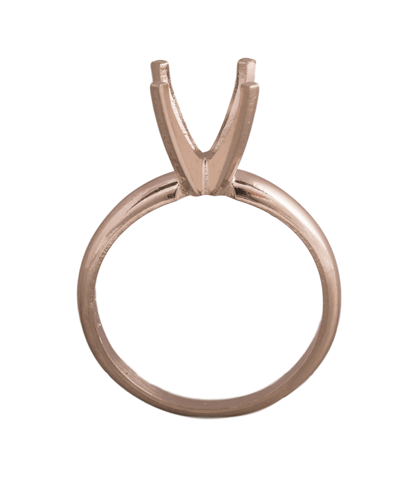 14KW, 14KW/14KY & Platinum Round Solitaire 8mm Center Stone 4-Prong Die Struck