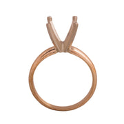 14KW, 14KW/14KY & Platinum Round Solitaire 9mm Center Stone 4-Prong Die Struck - Otto Frei