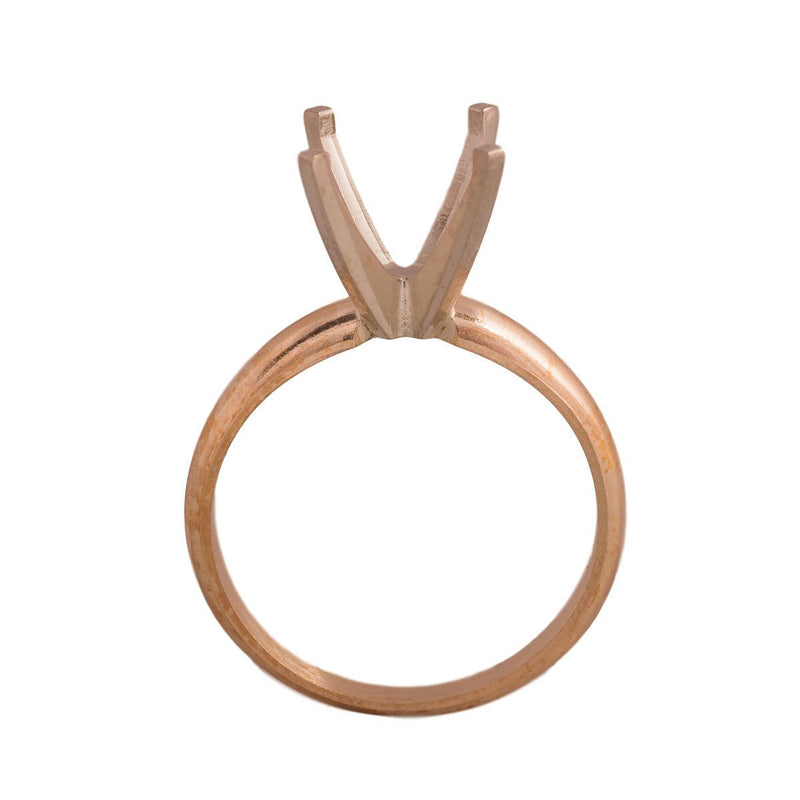 14KW, 14KW/14KY & Platinum Round Solitaire 9mm Center Stone 4-Prong Die Struck - Otto Frei