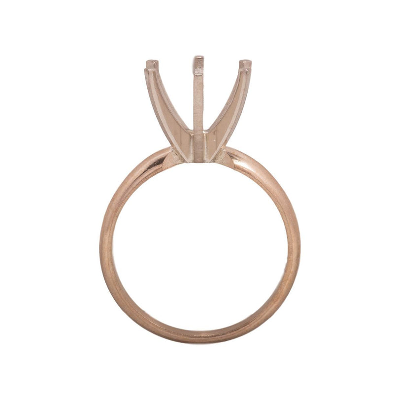 14KW, 14KW/14KY & Platinum Round Solitaire 9mm Center Stone 6-Prong Die Struck - Otto Frei