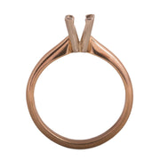 14KW, 14KW/14KY & Platinum Square Solitaire 4.5mm Center Stone 4-Prong V-Ends Die Struck - Otto Frei