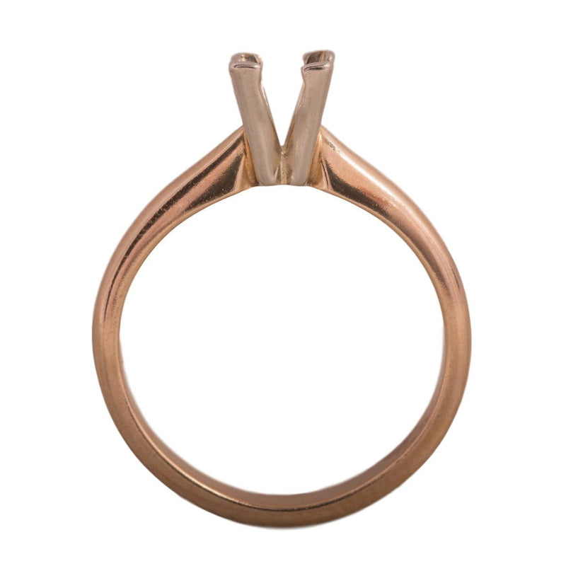 14KW, 14KW/14KY & Platinum Square Solitaire 4.5mm Center Stone 4-Prong V-Ends Die Struck - Otto Frei