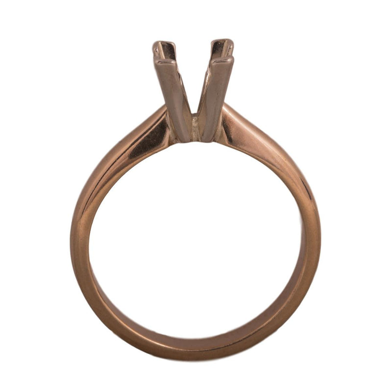 14KW, 14KW/14KY & Platinum Square Solitaire 5.5mm Center Stone 4-Prong V-Ends Die Struck - Otto Frei