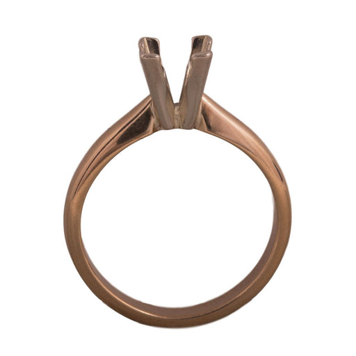 14KW, 14KW/14KY & Platinum Square Solitaire 5.5mm Center Stone 4-Prong V-Ends Die Struck - Otto Frei