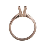 14KW, 14KW/14KY & Platinum Square Solitaire 5.5mm Center Stone 4-Prong V-Ends Die Struck - Otto Frei