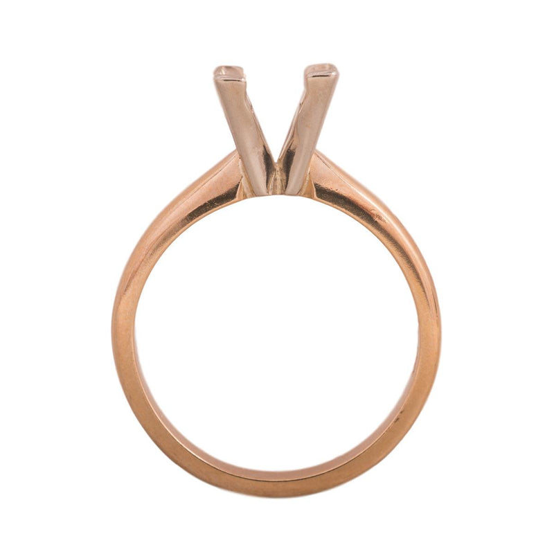 14KW, 14KW/14KY & Platinum Square Solitaire 6.5mm Center Stone 4-Prong V-Ends Die Struck - Otto Frei
