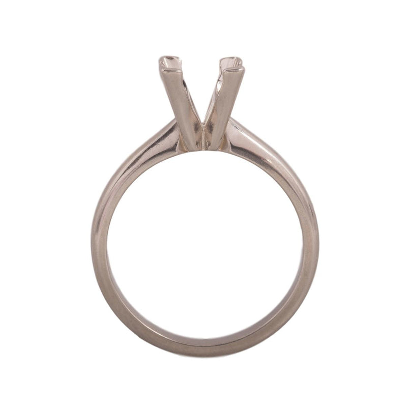 14KW, 14KW/14KY & Platinum Square Solitaire 6.5mm Center Stone 4-Prong V-Ends Die Struck - Otto Frei