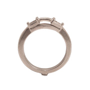 14KW, 18KW & Platinum Empty Center With 3 x 2.5 x 1.75mm Tapered Baguette Sides Ring Mountings - Otto Frei