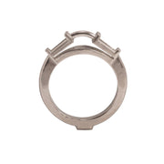14KW, 18KW & Platinum Empty Center With 5 x 3 x 2mm Tapered Baguette Sides Ring Mountings - Otto Frei
