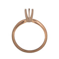 Runder Solitärring aus Gold mit 3,8 mm Mittelstein, 6-Krappen, formgepresst - 14K Weiß