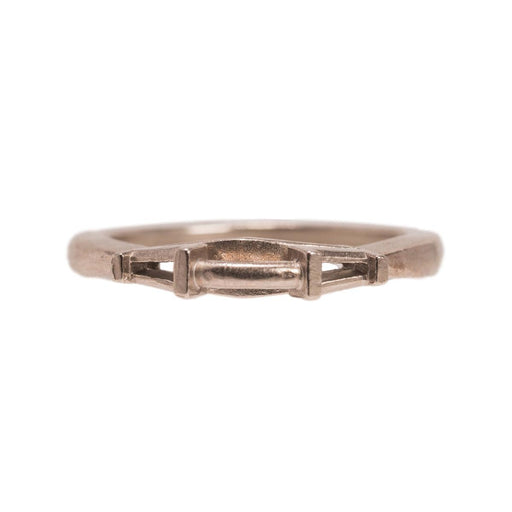 14KW & Platinum Empty Center With 4.25 x 3 x 2mm Tapered Baguette Sides Ring Mountings - Otto Frei