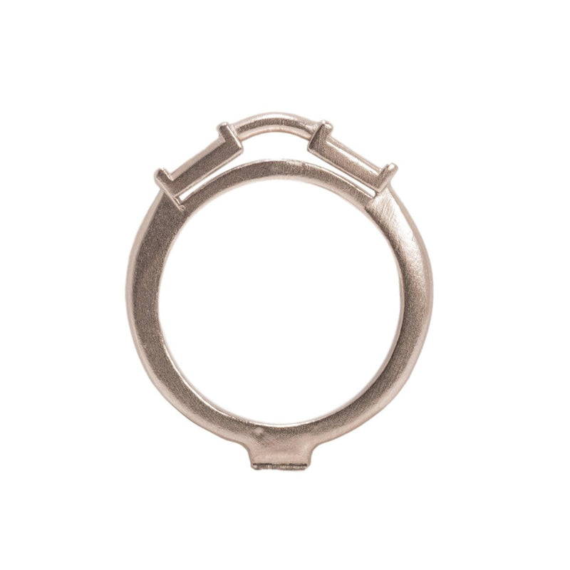 14KW & Platinum Empty Center With 4.25 x 3 x 2mm Tapered Baguette Sides Ring Mountings - Otto Frei