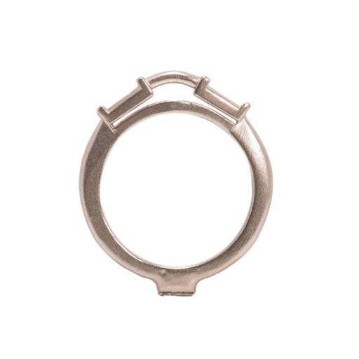 14KW & Platinum Empty Center With 4.25 x 3 x 2mm Tapered Baguette Sides Ring Mountings - Otto Frei